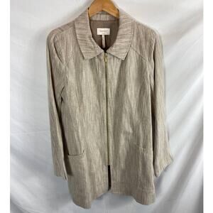 Laundry by Shelli Segal Linen Blend Jacket Tan Size 10